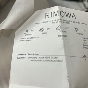 RIMOWA Original Trunk Luggage plus-size Silver  hard case Aluminum